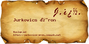 Jurkovics Áron névjegykártya