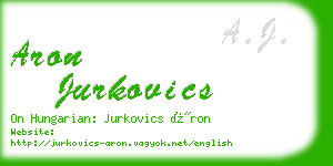 aron jurkovics business card